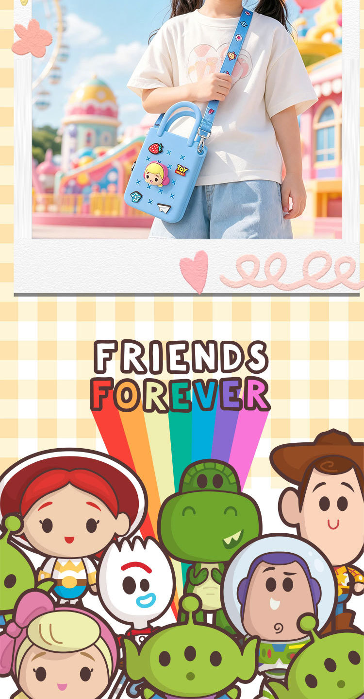 Disney official Toy Story 5 Hole silicone handbag, Buzz Lightyear DIY cartoon cute decoration pic 7