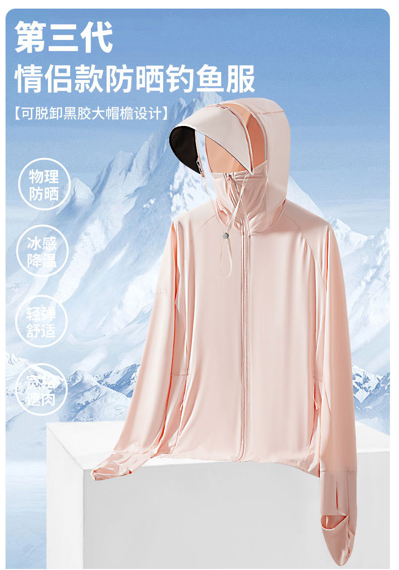 指尖防晒衣女upf50+紫外线凉感情侣透气遮阳中长款夏季户外防晒服详情3