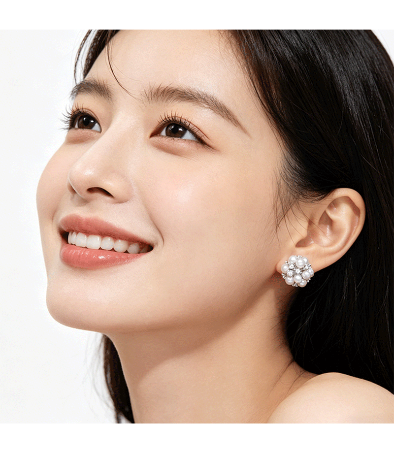 The pearl flower ball stud earrings, the same style as Zhao Lusi, are a light luxury and exquisite commuter small daily wear earrings. They were a bestseller in the 2026 live stream for women pic 6