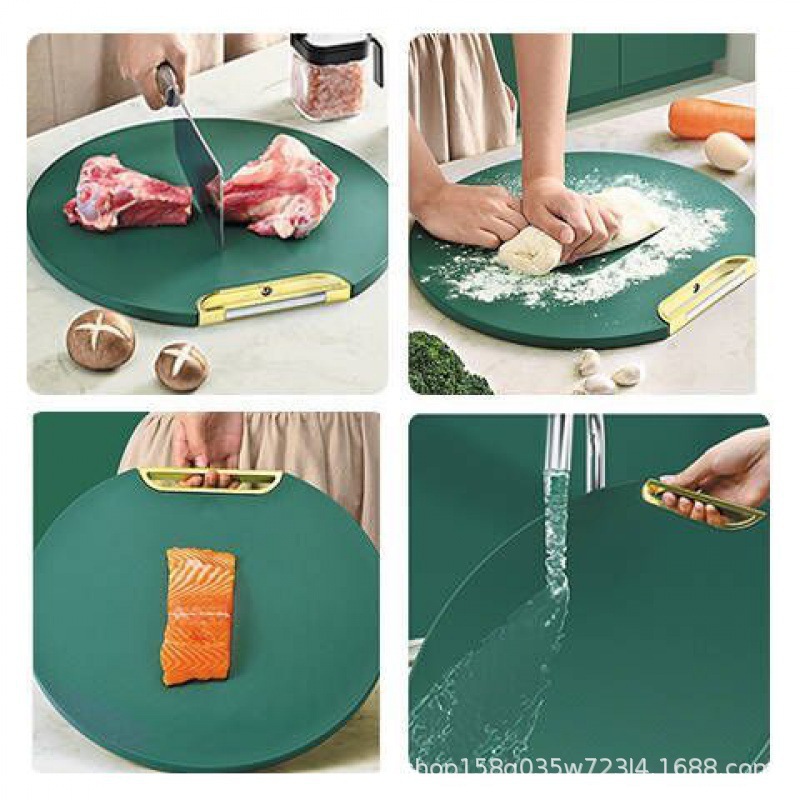 Standing cutting board, household pressure-resistant and mold-proof food contact grade PE cutting board, cutting board, plastic round panel pic 6