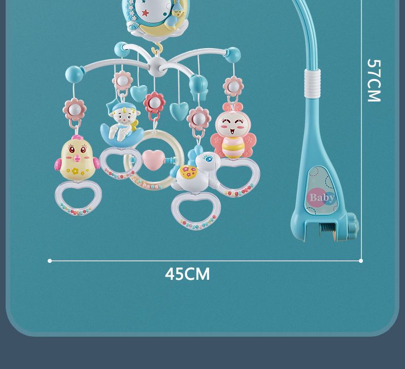 新款新生儿床头铃安抚玩具 婴幼儿0-6月旋转灯光音乐益智摇铃批发详情24