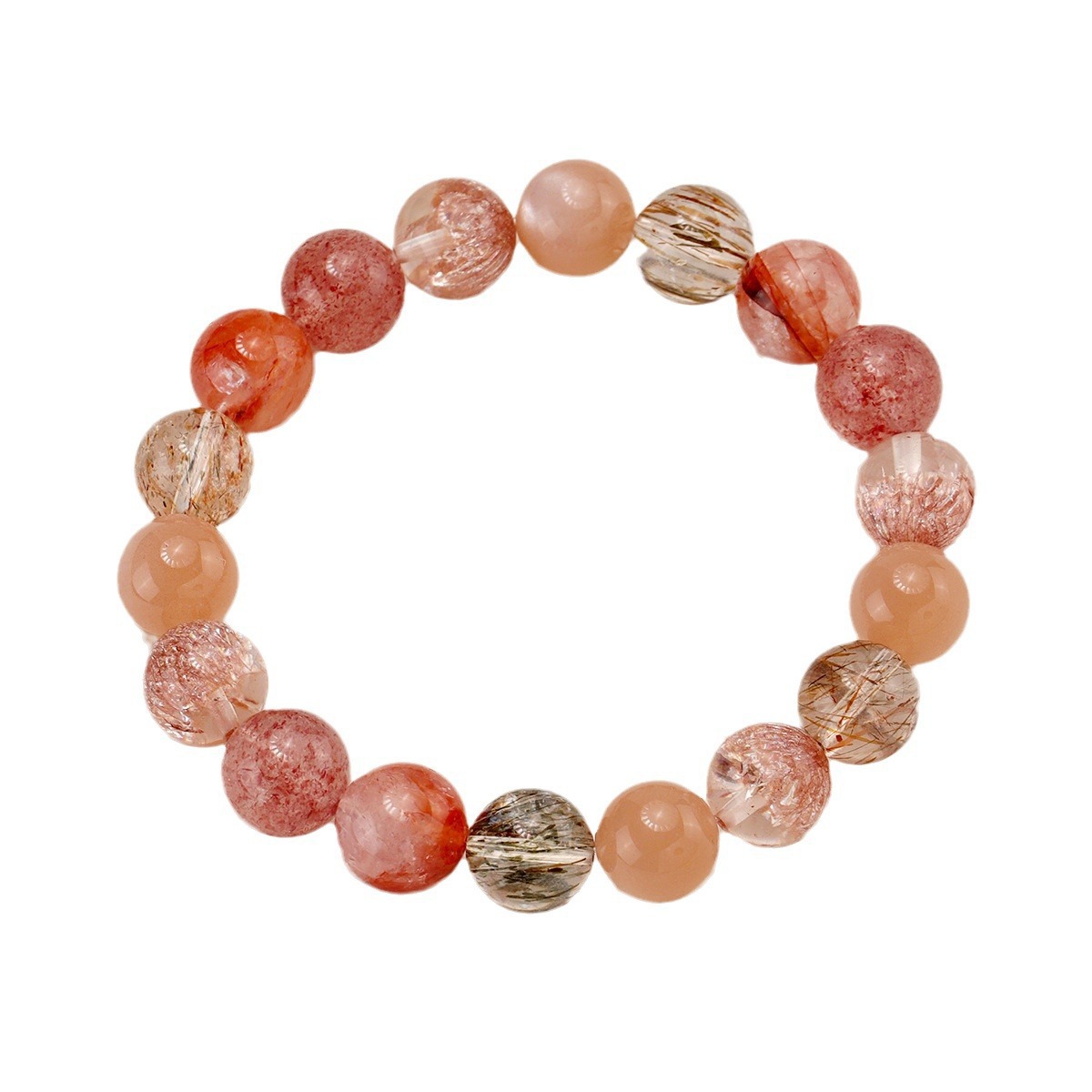 Strawberry Fireworks multi-treasure beaded bracelet for women, a niche high-end sensory color hair crystal red gel flower fireworks Super Seven crystal bracelet pic 28