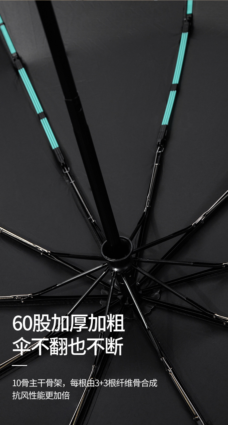 全自动60骨环扣雨伞批发定制晴雨两用遮阳伞防晒折叠伞商务太阳伞详情9