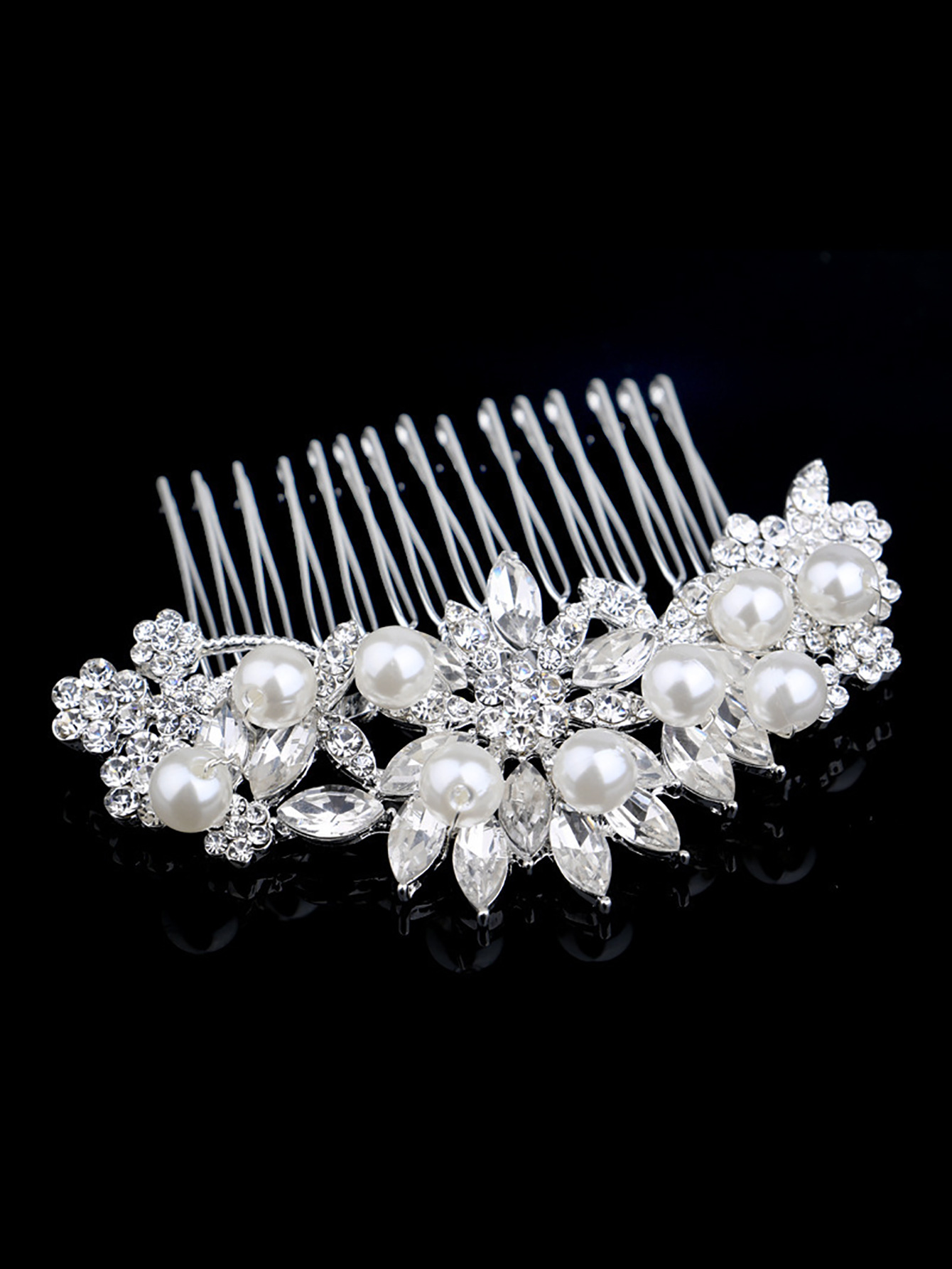 Estilo chino elegante bandeja de novia accesorios de pelo accesorios de boda aleación pura hecho a mano perla accesorios de pelo de novia peinado inserto pic 5