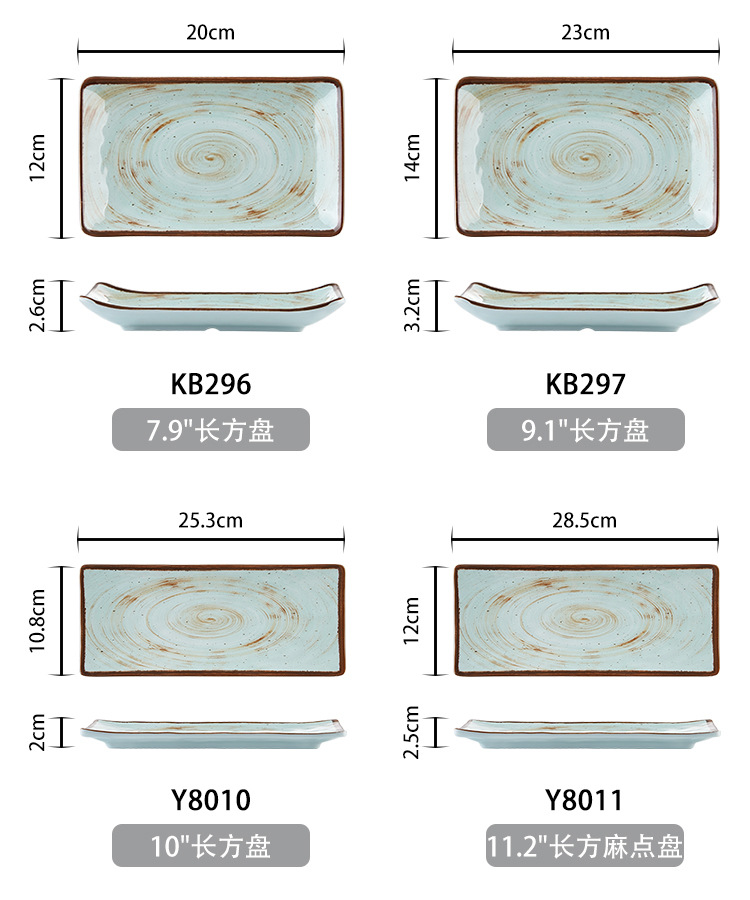 New imitation porcelain KB blue glaze dot melamine tableware factory direct sales melamine tableware pic 11