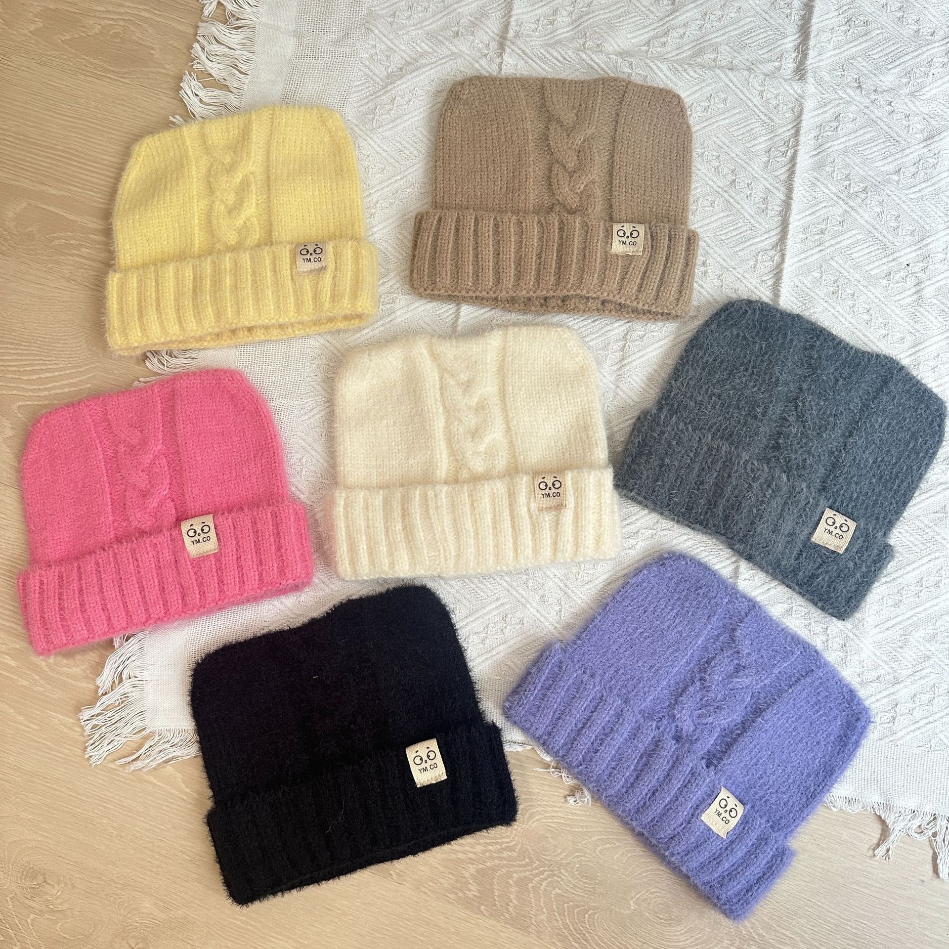 儿童针织帽日系可爱猫耳朵小标狐狸毛秋冬毛线帽防风保暖护耳帽详情12