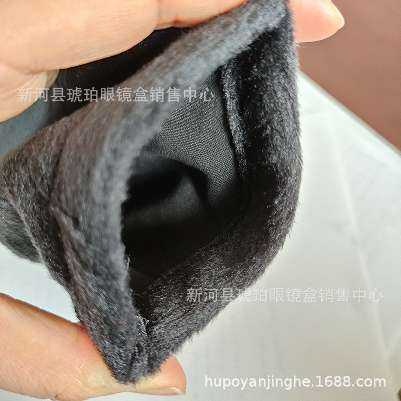眼镜盒眼镜袋批发彩色植绒布墨镜包装弹口袋束口袋眼睛布袋收纳袋详情22