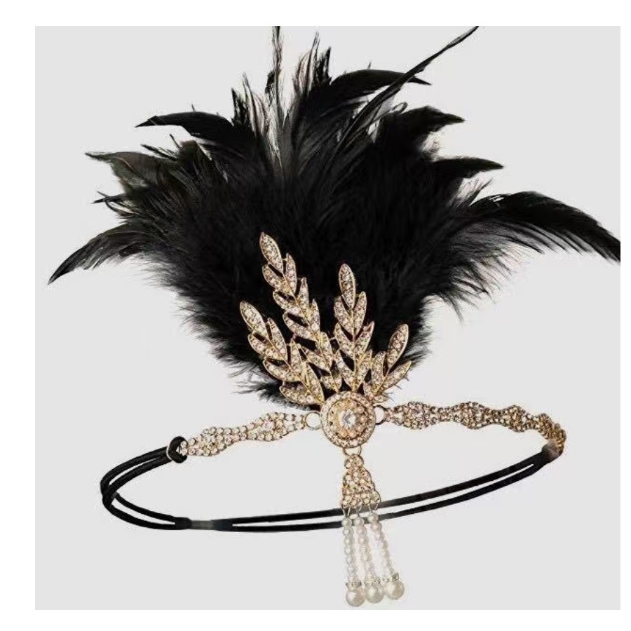 The black feather headband for the female Halloween party at the 1920s Masquerade is now in hot stock on Amazon pic 15