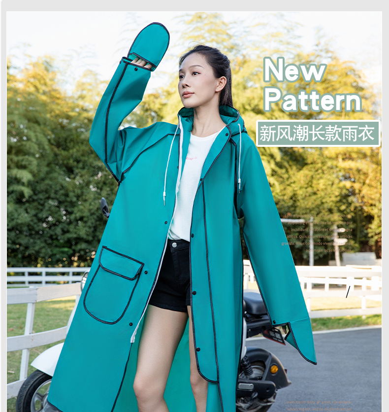 EVA雨衣长款全身防暴雨男女单人透明雨衣户外加厚加长电动车雨衣详情3