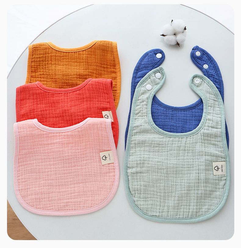 亚马逊新生儿围嘴六层绉布棉纱宝宝口水巾吸水婴儿围兜纯棉详情14