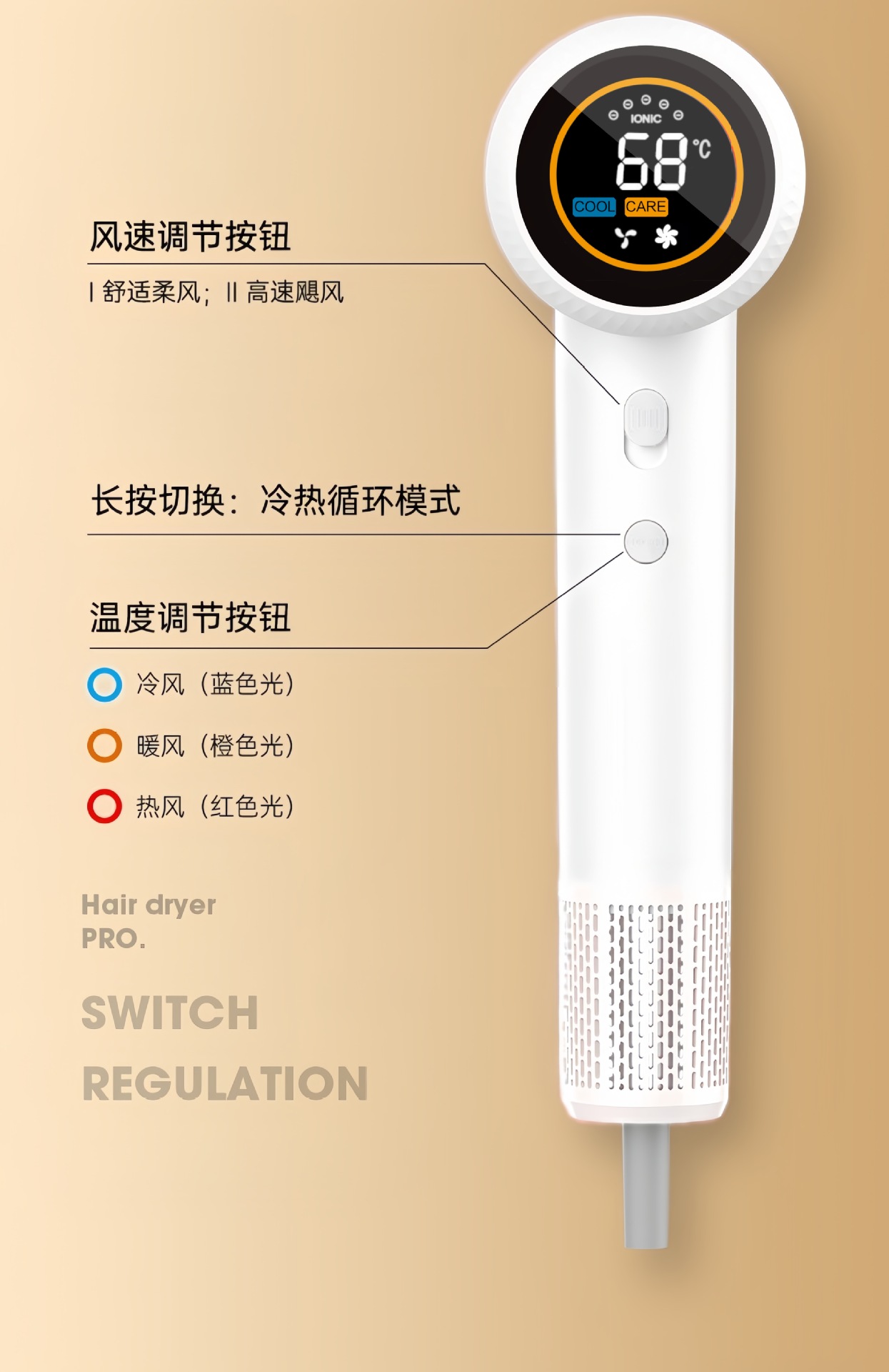 高速吹头发无叶吹风机家用负离子不伤发电吹风发廊理发店护发跨境详情10
