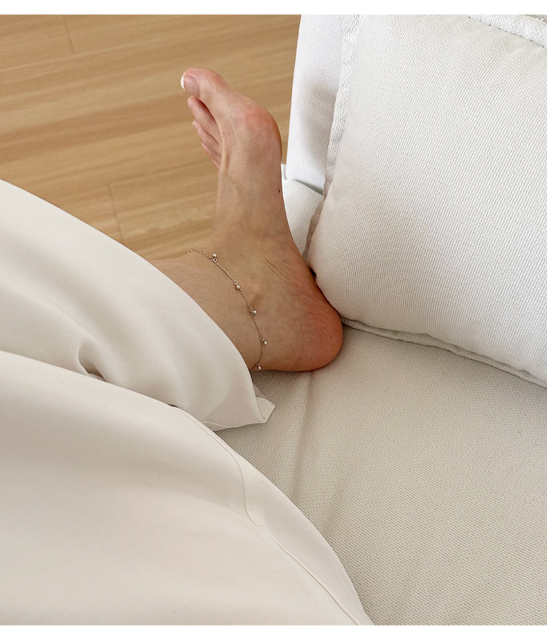 925纯银圆珠脚链女韩版简约小众设计时尚个性学生闺蜜脚饰4101G详情5