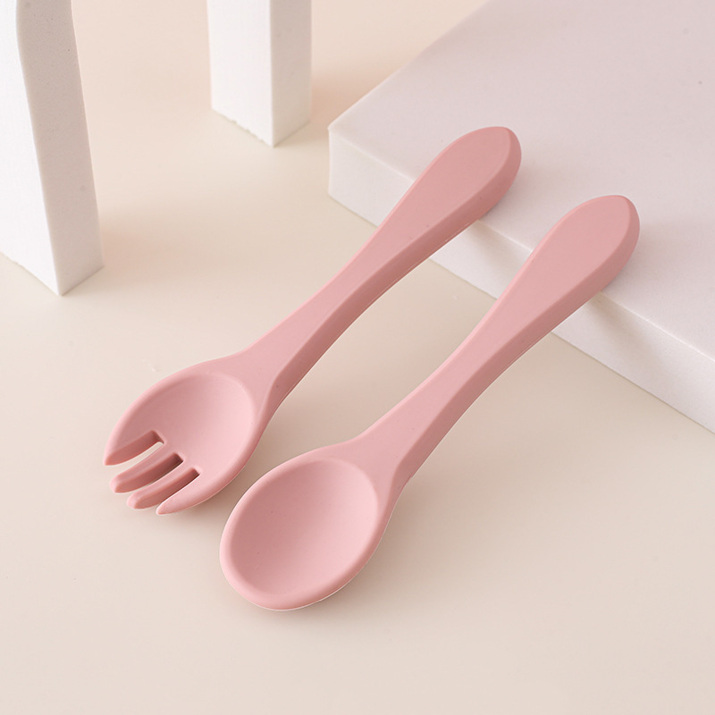 婴童 食品级硅胶软勺叉儿童餐具自主进食勺婴儿辅食工具防烫勺叉禾果详情16