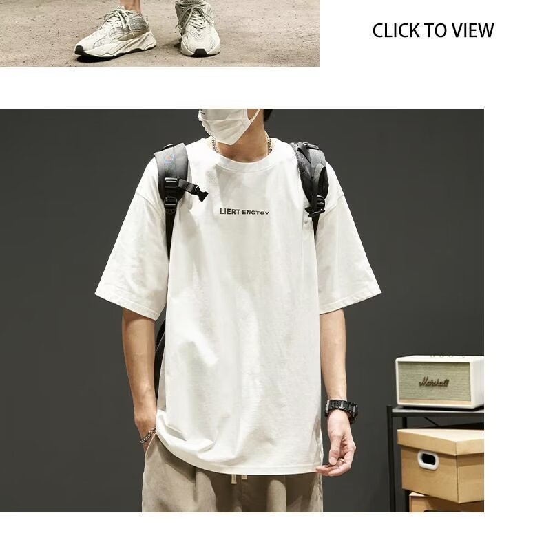 夏季男士t恤潮牌潮流简约半袖上衣男装短袖纯棉衣服男生体恤印花详情7