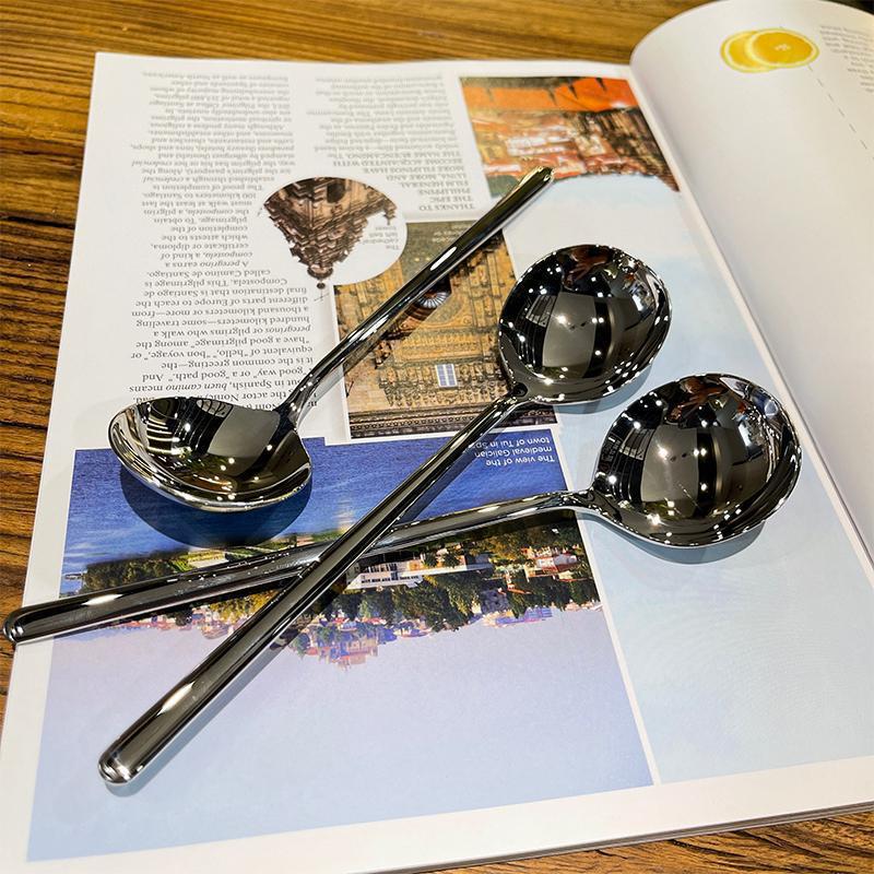 304不锈钢勺子高颜值餐具长柄汤勺家用雪糕电饭锅甜品拌饭调羹详情6