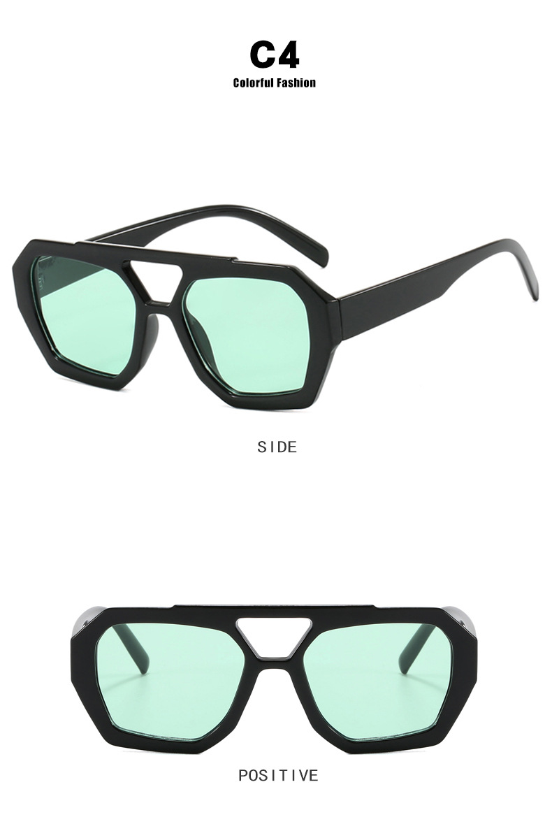 Cross-border European and American double-beam irregular sunglasses 2023 new retro and personalized sunglasses, trendy and popular sunglasses pic 11