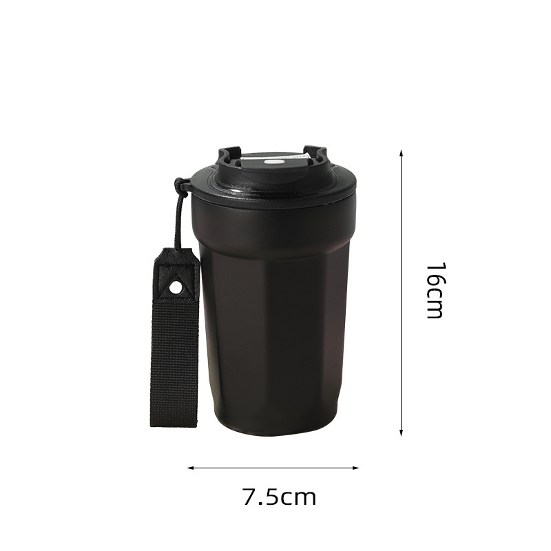 New 316 stainless steel insulated cup, portable double-drinking octagonal coffee cup, outdoor sports portable cup, car water cup pic 1