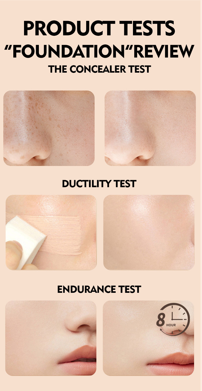 Cross-border cosmetics foundation liquid set, concealer foundation, long-lasting and non-smudge foundation cream, beauty and color makeup, setting pic 9