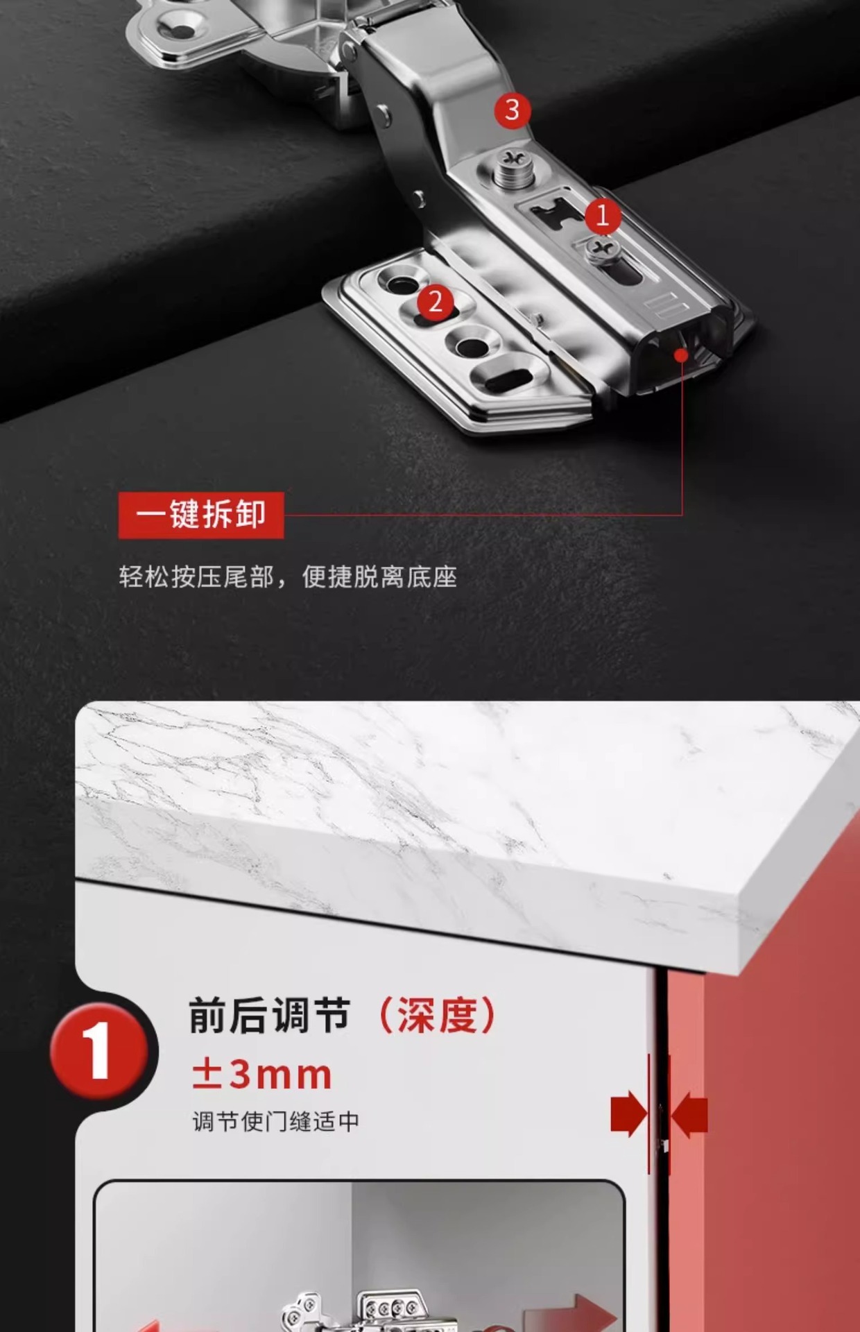 牛头特厚3.0铰链304不锈钢阻尼缓冲衣橱柜门液压飞机弹簧合页五金详情15