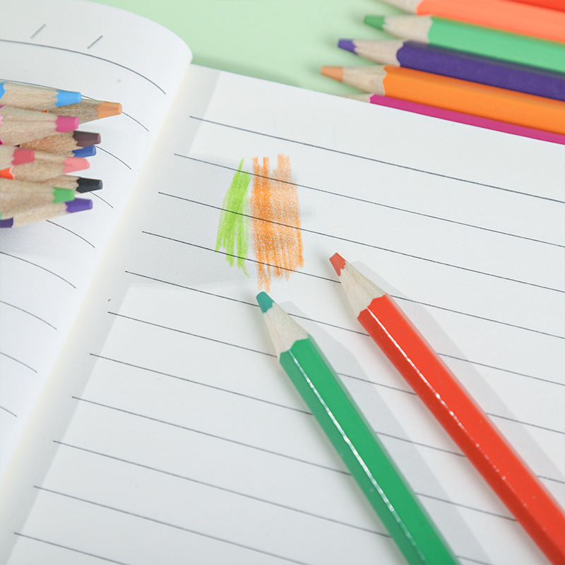 卡通高端油性12色彩色铅笔2.8铅芯桶装绘画彩色铅笔美术绘画用品详情4