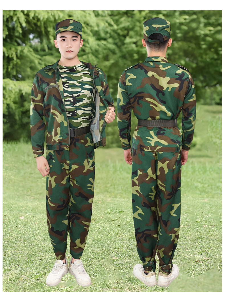 军训服套装大学生户外训练男女通用彩服作训服耐磨损工厂劳保服详情9