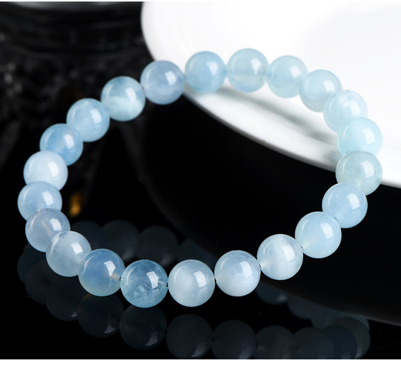 Jiuya Crystal Natural aquamarine loose beads, round beads, DIY handcrafted jewelry, semi-finished beaded wholesale pic 27