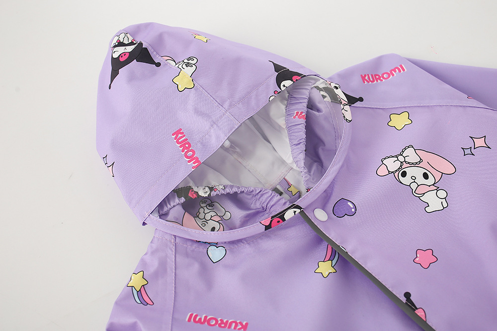 高品质库洛萌奥特儿童雨衣长款书包位大帽檐雨衣中小童雨披强防水详情40