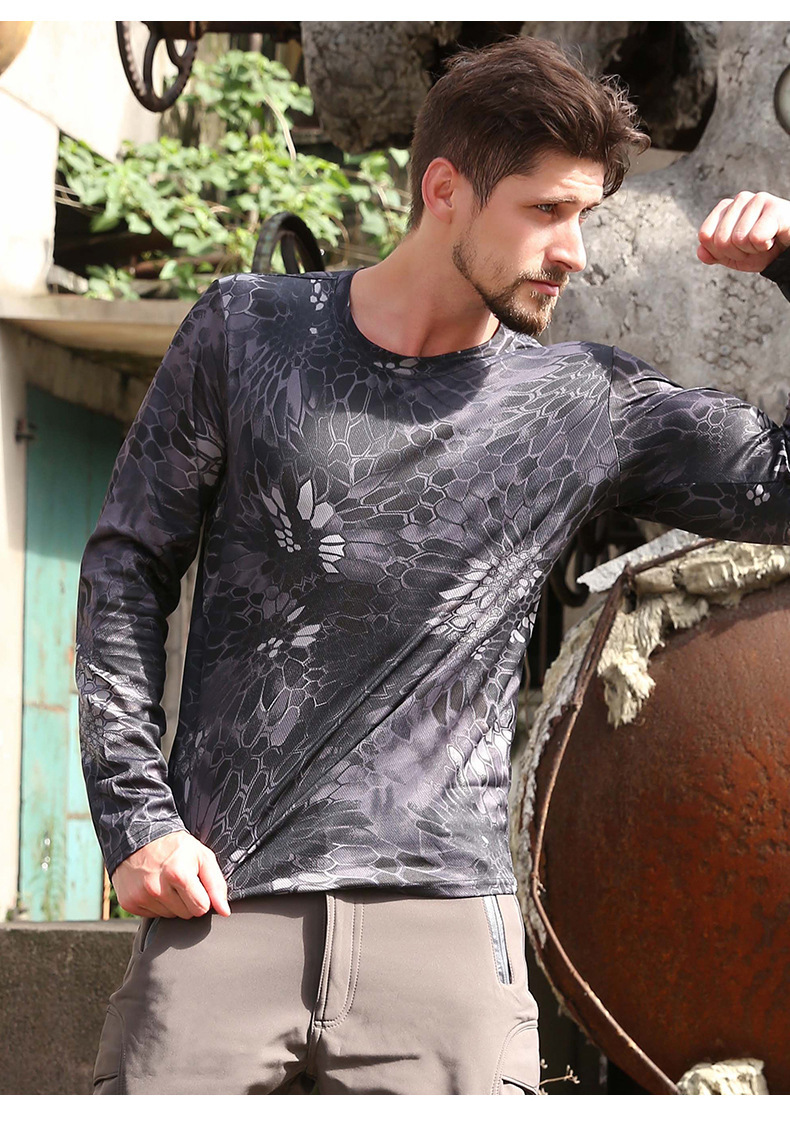 Yitu Tactical Tight-fitting Suit for outdoor sports wear, durable and quick-drying, Ice Silk quick-drying T-shirt top, long-sleeved T-shirt, breathable and quick-drying pic 23