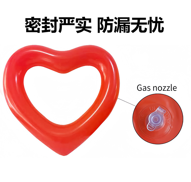 Heart-shaped transparent swimming ring, thickened PVC water inflatable sequined heart-shaped swimming ring, adult floating bed inflatable pic 11