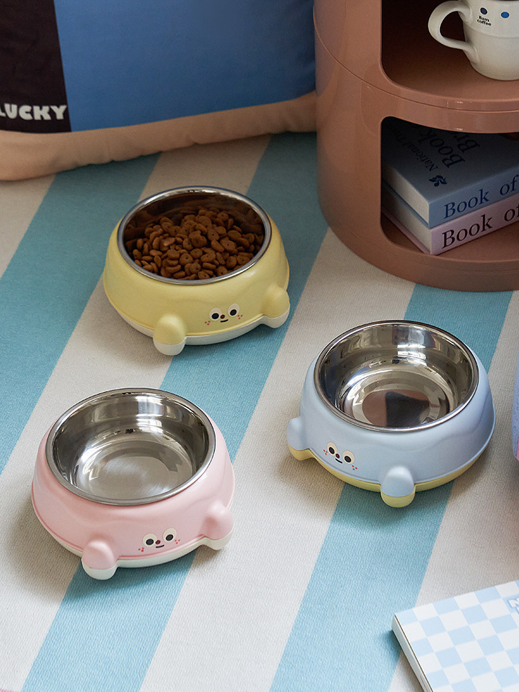 Factory pet bowl, stainless steel cat slanted neck guard drinking bowl, high-legged single bowl cat bowl, anti-slip and anti-tipping tableware pic 20