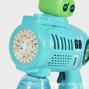 Cross-border 32-hole space alien bubble machine, hand-held electric self-priming rotating light music bubble gun pic 7