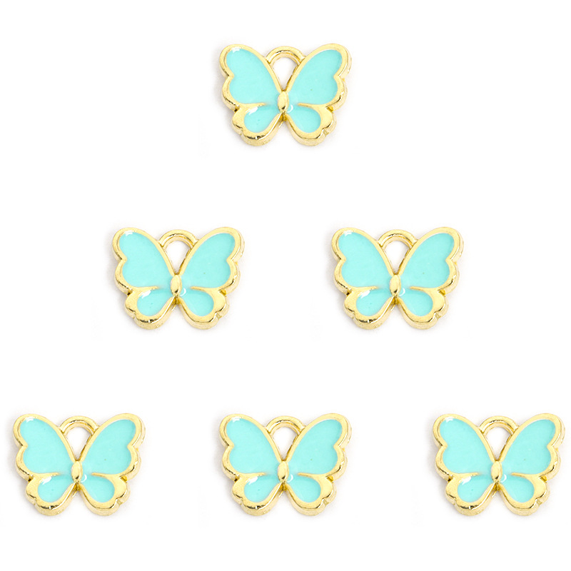 时尚炫彩蝴蝶滴油合金挂件 动物DIY饰品配件手链项链耳环吊坠配饰详情18