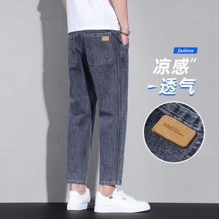 夏季薄款天丝牛仔裤男士2025新款宽松直筒冰丝休闲大码长裤子详情3