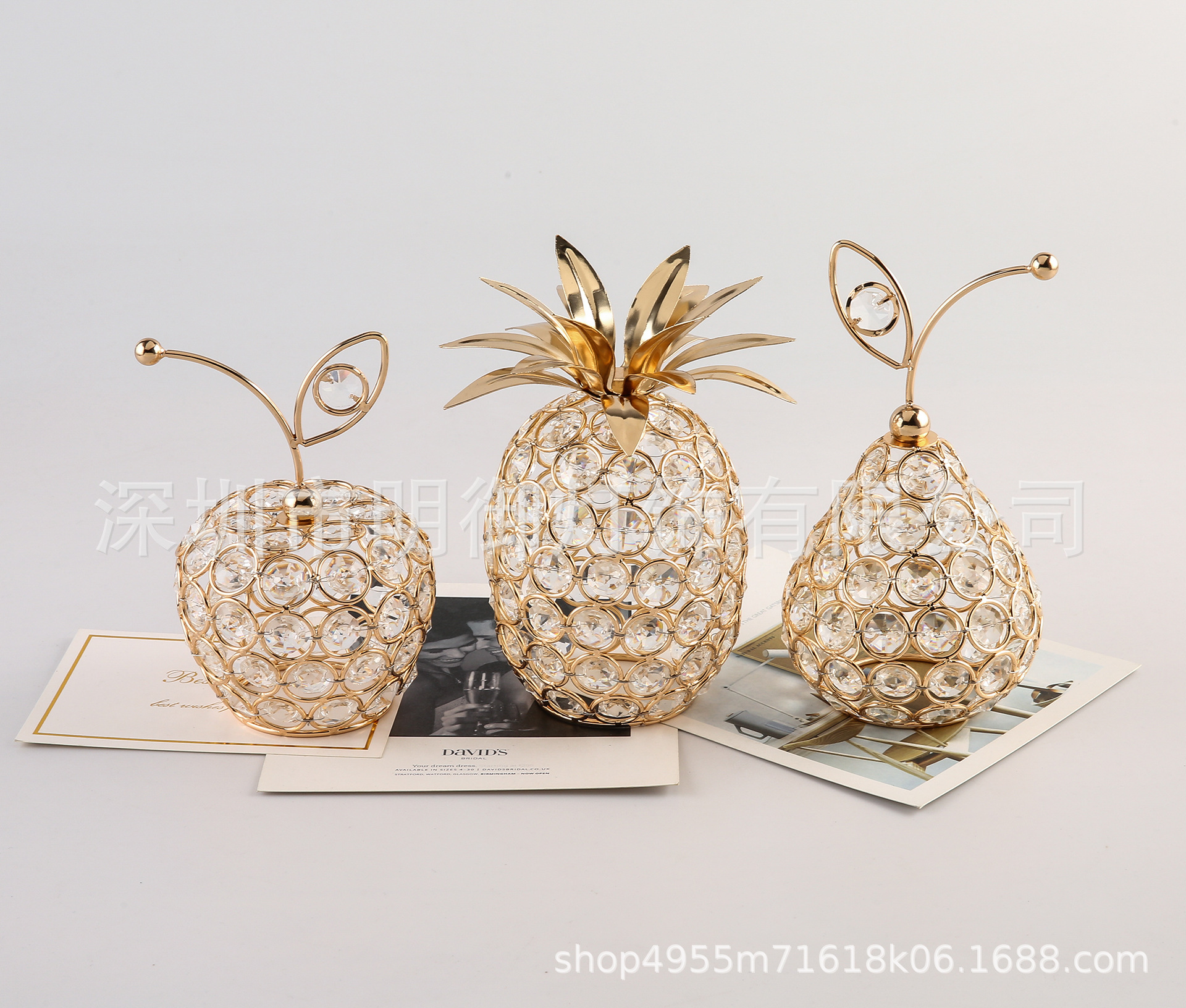 2022网红款欧式创意水晶工艺品苹果雪梨菠萝造型家居装饰摆件直销详情11