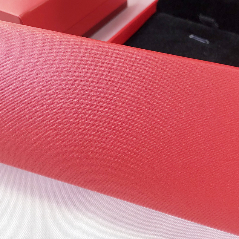 直角红色8538黄金珠宝首饰盒充皮纸包装盒戒指盒手链盒饰品盒批发详情6