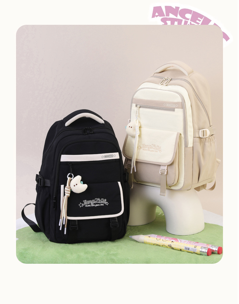 New high-appearance-level weight reduction and spine protection schoolbag for girls, junior high school students, large-capacity ultra-light campus backpack for teenagers pic 12