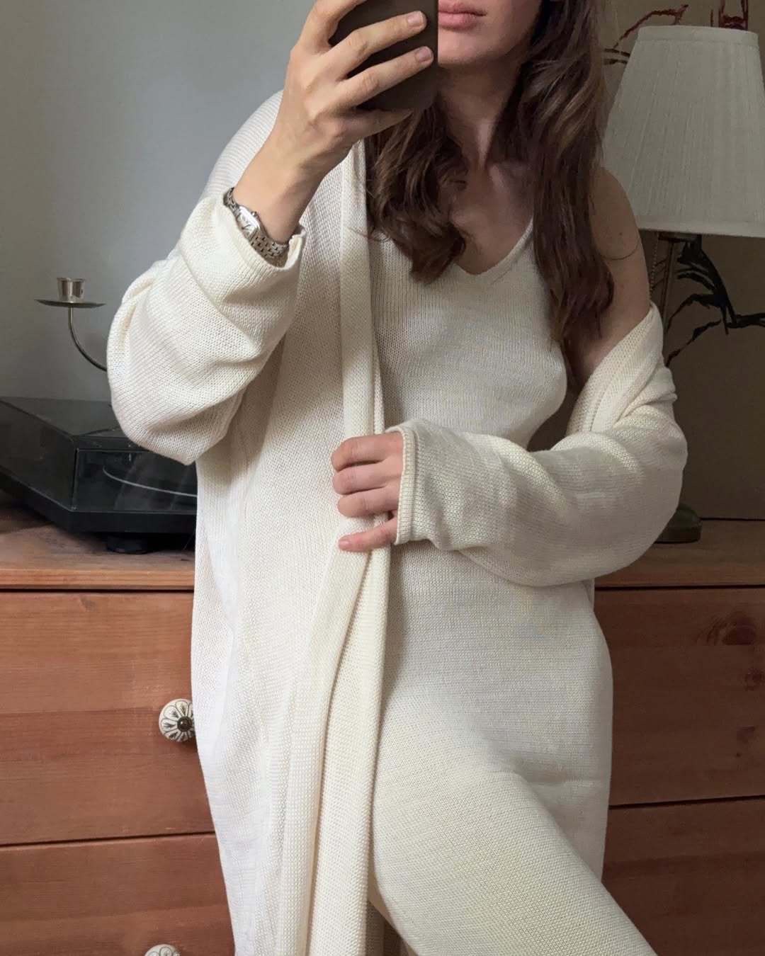 2025 Cross-border Bestseller Pure Cotton Knitted Set: Sexy Deep V halter long Dress + Lazy cardigan: Soft and skin-friendly pic 36