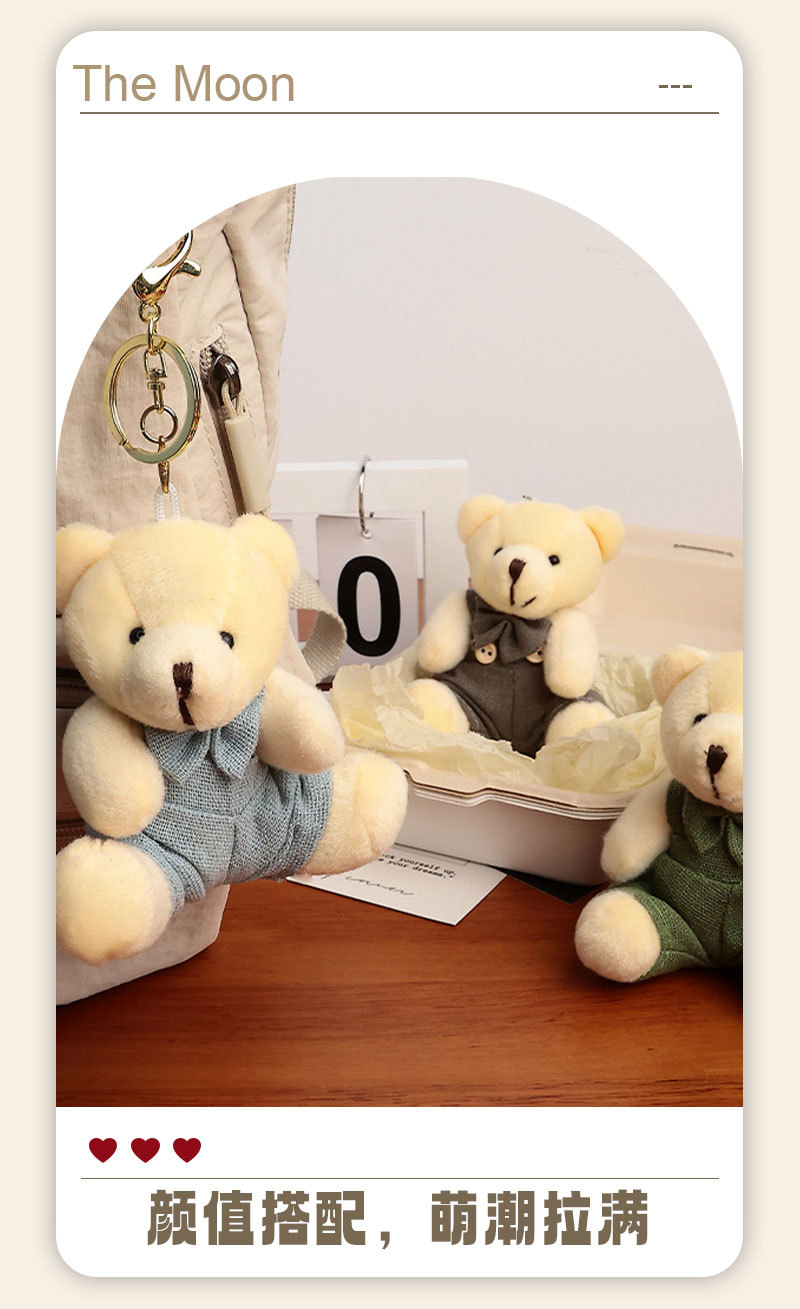 Cute dressing bear bag pendant, plush bag hanging, small doll decoration bag pendant, cute trinket doll pic 5