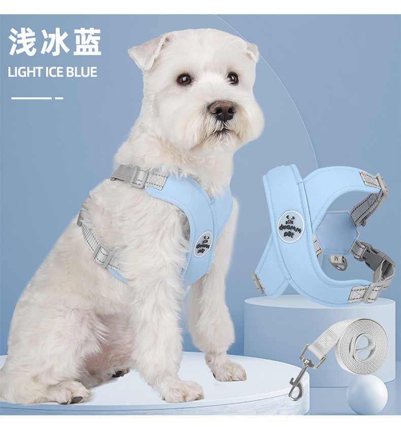Cross-border dog leash, pet chest and back strap, anti-escape French Bulldog Shiba Inu vest reflective outdoor dog leash pic 9