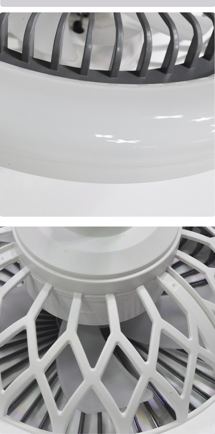 led fan light, crystal 360° oscillating E27 household three-color ceiling fan light, remote control adjustment, bedroom fan light pic 13