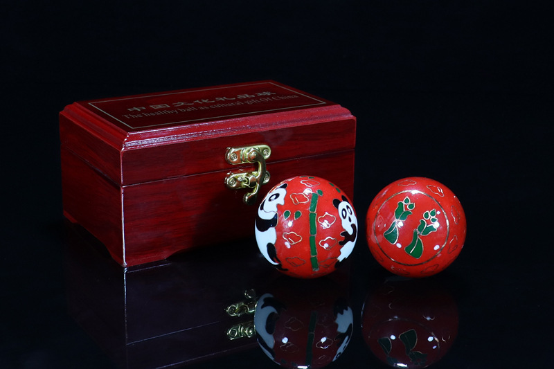 Premium gift box set of Beijing Cloisonne handball outer craft cultural gift Cloisonne low-temperature fitness ball pic 10