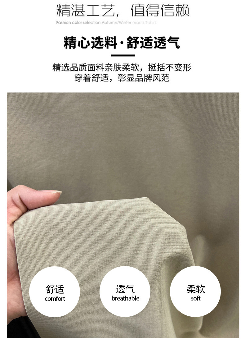 高端男士t恤夏半袖衣服男短袖男款高级感休闲刺绣男生打底衫批发详情19