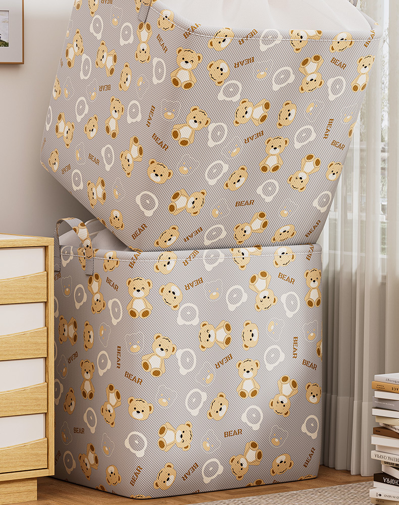 Wardrobe moisture-proof storage basket, fabric clothes, cotton quilt, dust-proof drawstring opening storage bag, large-capacity four-piece set, organizing bag pic 5