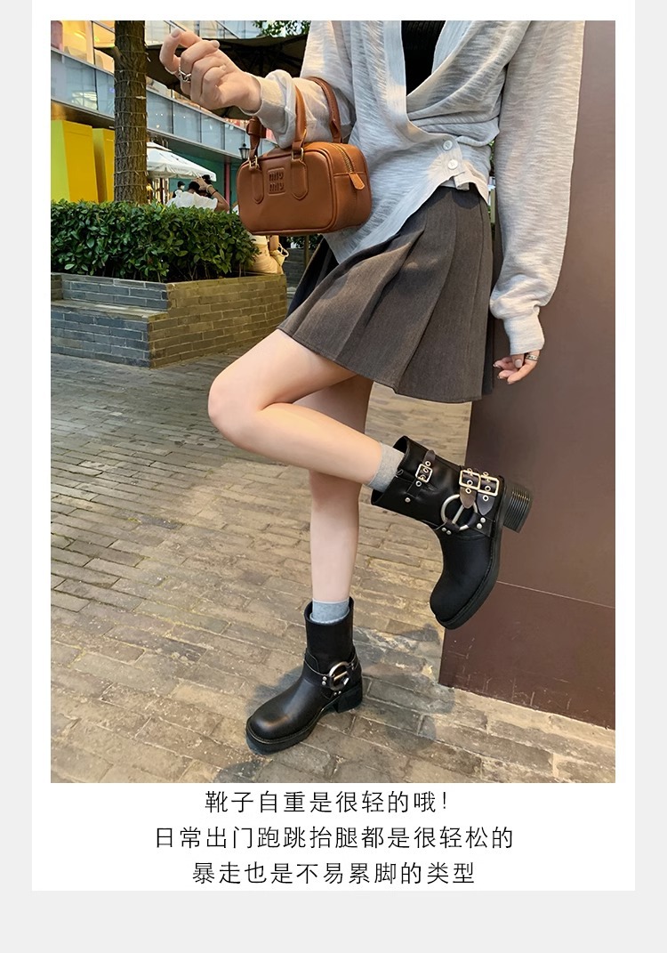 【sheii苏茵茵】梦玲同款~阿miu真皮中高筒西部牛仔靴女骑士长靴详情29
