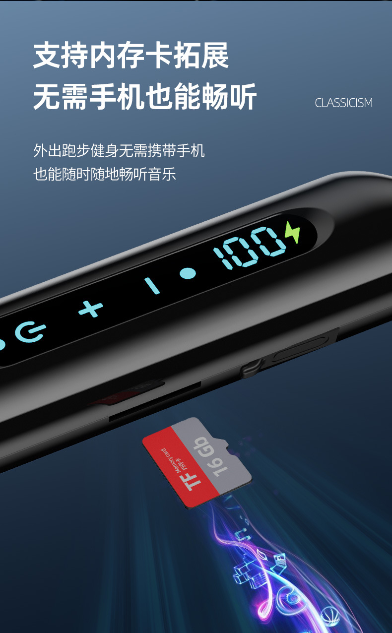 Magnetic neckband Bluetooth headphones with digital display, in-ear sports neckband, high-battery, ultra-long battery life wireless headphones pic 10