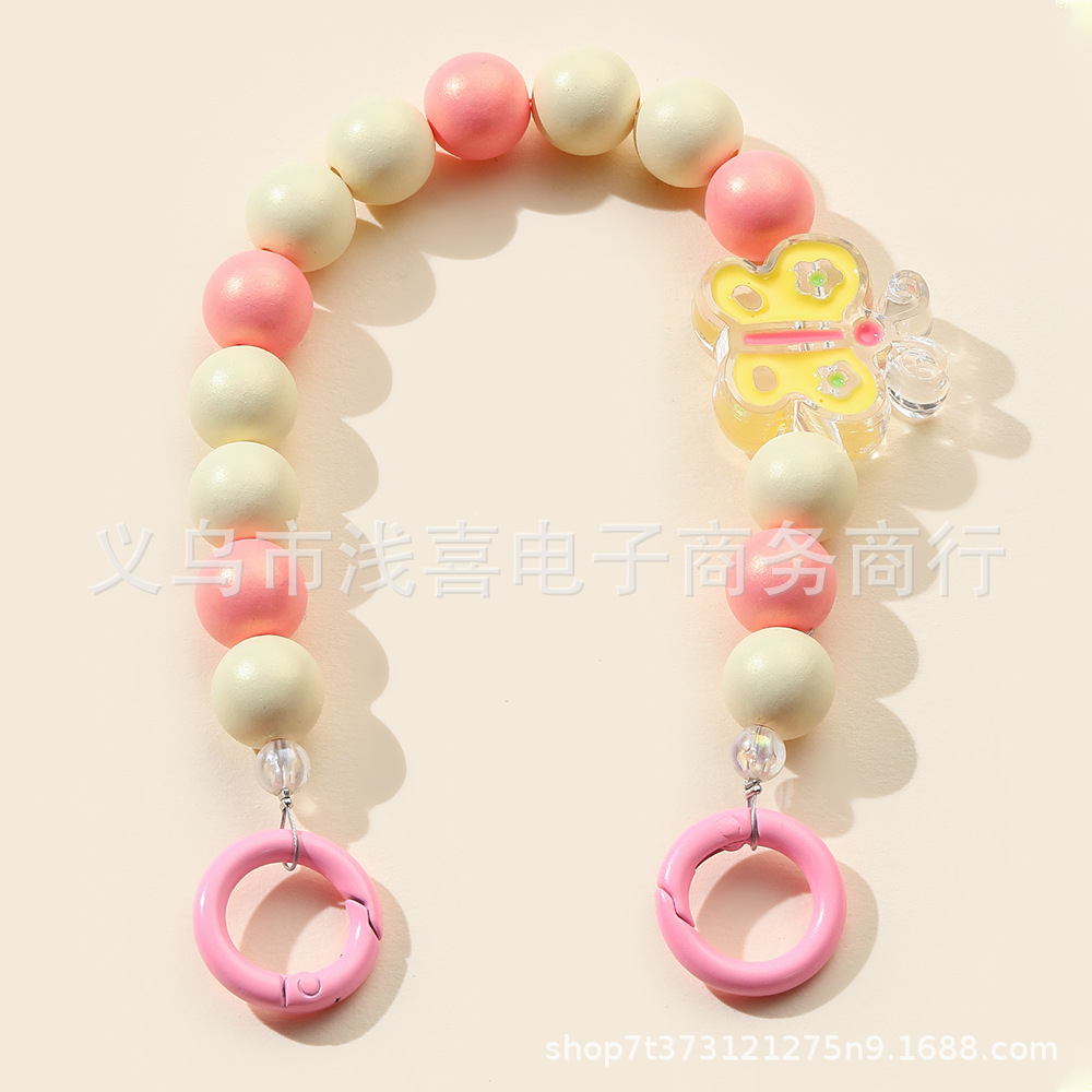 European and American InS-style cartoon acrylic round bead hand chain phone case diy accessory, mobile phone chain beaded for women pic 13