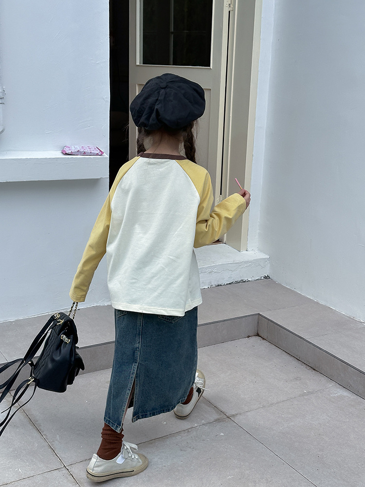 2024秋季新款儿童秋装长袖T恤上衣女童宝宝230克卡通插肩打底衫潮详情49