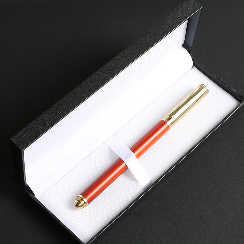 Wooden business pearl signature pen, brass solid wood pen clip, gel pen, LOGO printed, laser customized signature pen pic 6