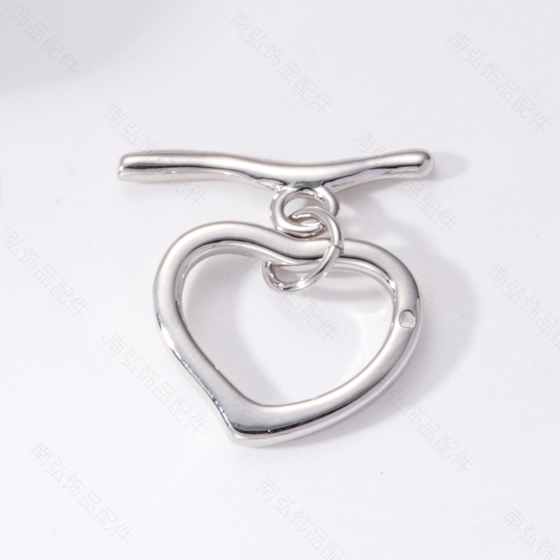 diy crystal pearl necklace with heart-shaped OT clasp in strong color preservation, white and gold. It is a connecting and clasp accessory pic 8