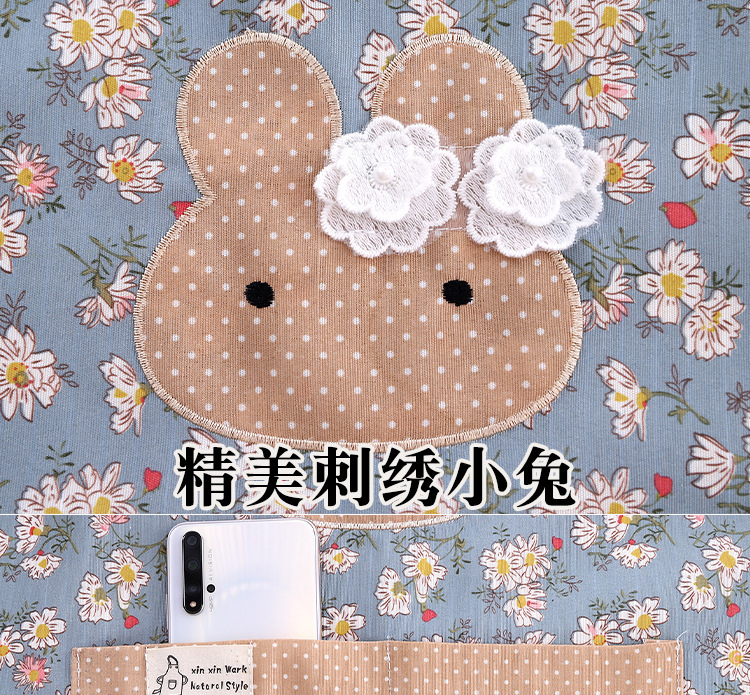 【持嘉】碎花帆布背带圆点围裙厨房清洁用品防污家用围腰详情3